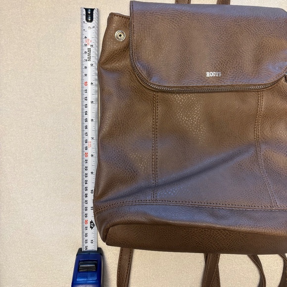 Roots Brown Leather Backpack - Picture 11 of 14